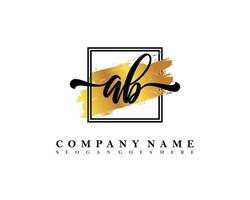AB Initial handwriting logo concept vector