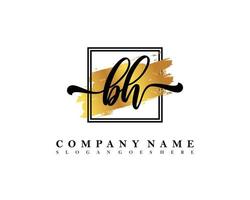 BH Initial handwriting logo concept vector