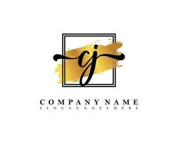 CJ Initial handwriting logo concept vector