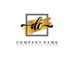 DC Initial handwriting logo concept vector
