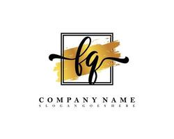 FQ Initial handwriting logo concept vector