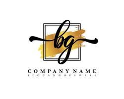 BG Initial handwriting logo concept vector