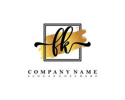 FK Initial handwriting logo concept vector