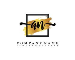 AN Initial handwriting logo concept vector