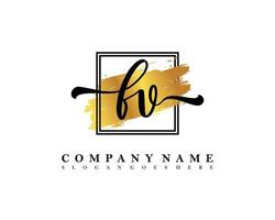 FV Initial handwriting logo concept vector