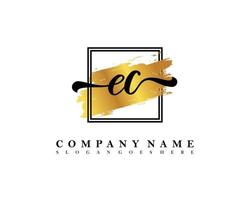 EC Initial handwriting logo concept vector