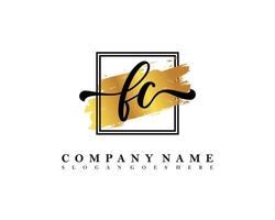 FC Initial handwriting logo concept vector