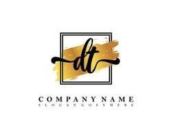 DT Initial handwriting logo concept vector