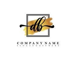 DB Initial handwriting logo concept vector