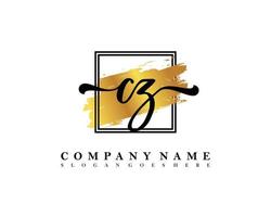 CZ Initial handwriting logo concept vector