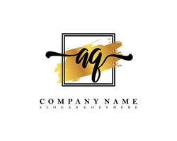 AQ Initial handwriting logo concept vector