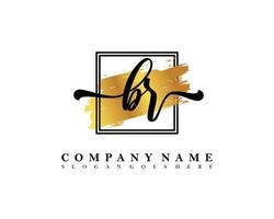 BR Initial handwriting logo concept vector