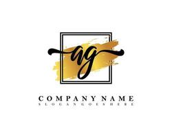 AG Initial handwriting logo concept vector