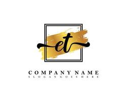 ET Initial handwriting logo concept vector