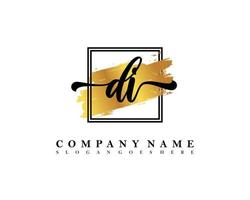 DI Initial handwriting logo concept vector