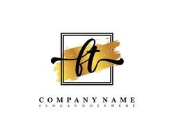 FT Initial handwriting logo concept vector