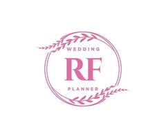 colección de logotipos de monogramas de boda con letras iniciales rf, plantillas florales y minimalistas modernas dibujadas a mano para tarjetas de invitación, guardar la fecha, identidad elegante para restaurante, boutique, café en vectores