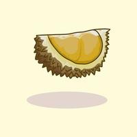 Fresh durian drawn cartoon illustration vector