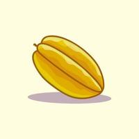 Fresh star fruit hand drawn cartoon illustration vector