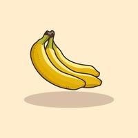 plátanos frescos dibujados a mano ilustración de dibujos animados vector