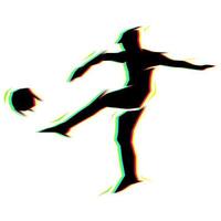 Silhouette of playing ball with contrasting color shading vector