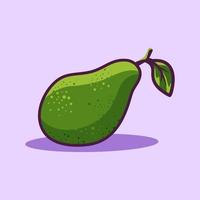 Fresh avocado fruit hand drawn cartoon illustration vector