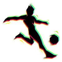 Silhouette of playing ball with contrasting color shading vector