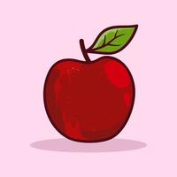 Fresh red apples hand drawn cartoon illustration vector