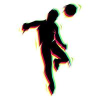 Silhouette of playing ball with contrasting color shading vector