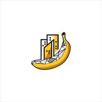 urban city banana fruit illustration vector