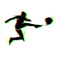 Silhouette of playing ball with contrasting color shading vector