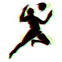 Silhouette of playing ball with contrasting color shading vector