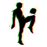 Silhouette of playing ball with contrasting color shading vector