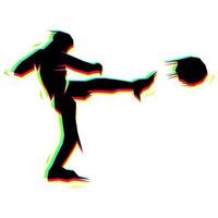 Silhouette of playing ball with contrasting color shading vector