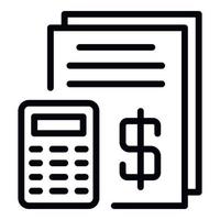 Leasing calculator icon, outline style vector