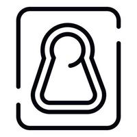 Door knob icon, outline style vector