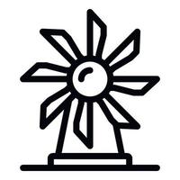 Farm wind mill icon, outline style vector