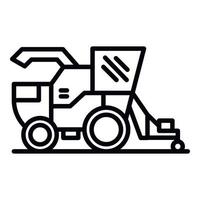 Combine harvester icon, outline style vector