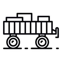 icono de rastro de tractor, estilo de contorno vector