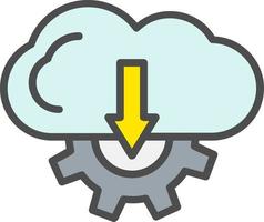 Cloud Downloading Vector Icon