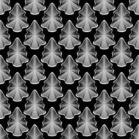 Seamless pattern with Christmas tree in retro futuristic style.Surreal geometric shapes. Wireframe wave.Trendy abstract vector illustration.Minimal design.Black and white.