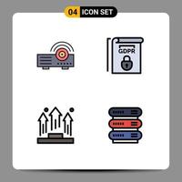 Set of 4 Modern UI Icons Symbols Signs for presentation businessmen service rules people Editable Vector Design Elements