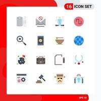 Modern Set of 16 Flat Colors and symbols such as delivery wave user square right Editable Pack of Creative Vector Design Elements