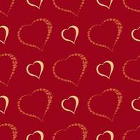 Vector seamless background with polka dots and hearts.
