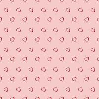 Vector seamless background with polka dots and hearts.