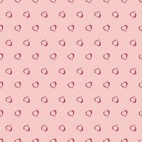 Vector seamless background with polka dots and hearts.