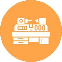 Lathe Machine Creative Icon Design vector