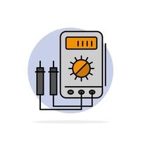 Voltmeter Ampere Watt Digital Tester Abstract Circle Background Flat color Icon vector