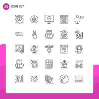 25 Creative Icons Modern Signs and Symbols of webpage template map pointer page protection Editable Vector Design Elements