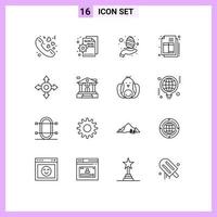 16 Universal Outline Signs Symbols of bank invoice setting ecommerce care Editable Vector Design Elements